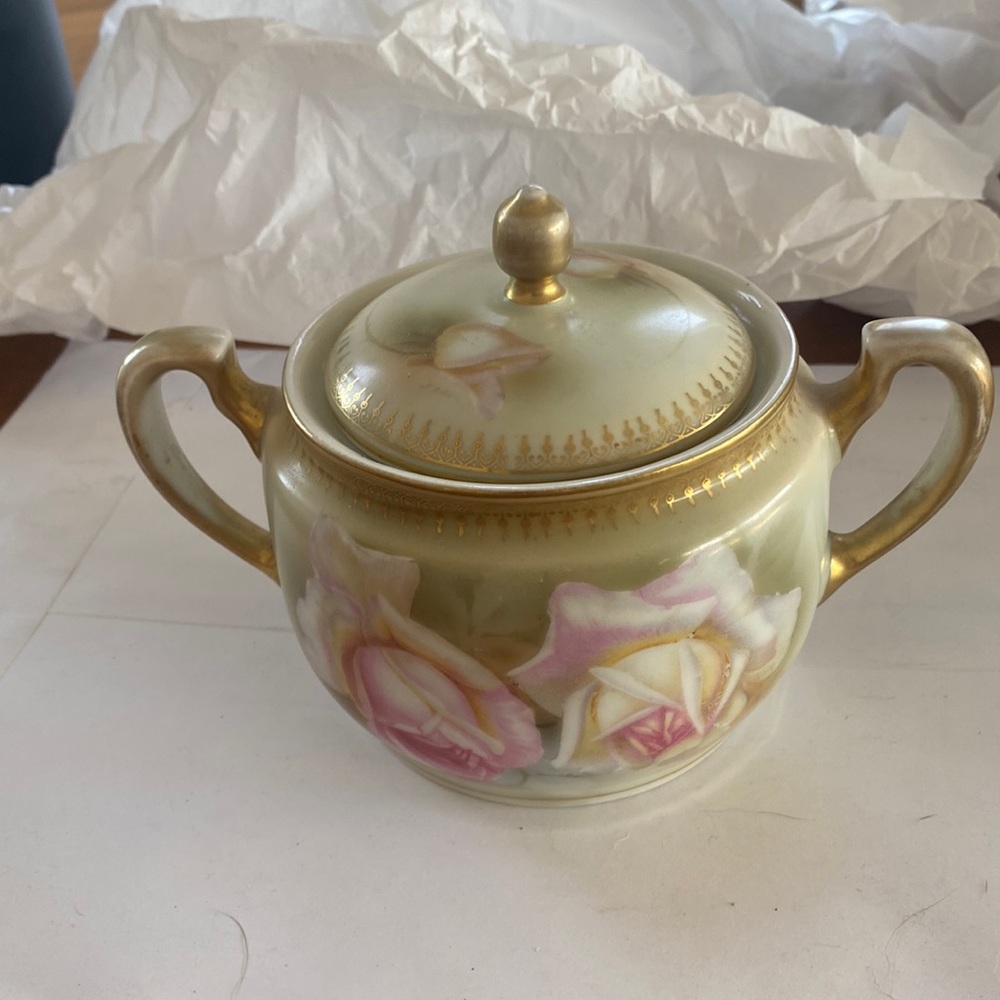 Bavaria rose antique sugar bowl